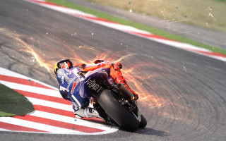 Motorcycle rider fireball battle planet - art free wallpaper