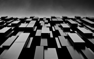 Black white building modular constructivism - high contrast free wallpaper