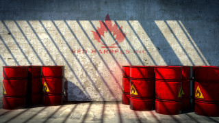 Red barrels canadian flag shrine - octane renderer free wallpaper