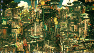 Futuristic city tall buildings traffic 3 - a futuristic city free wallpaper