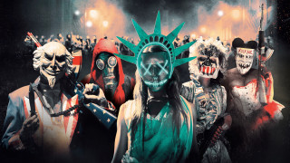 Masked liberty guns crowd city - free new year wallpaper