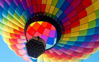 Colorful hot air balloon blue 15 - a square free wallpaper