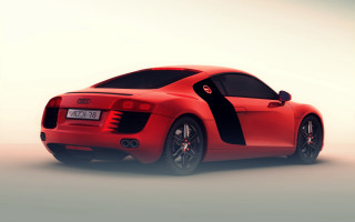 Red sports car black stripe 10 - the side of its free wallpaper