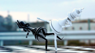 Robot chesspiece 3d render bokeh - a robot free wallpaper