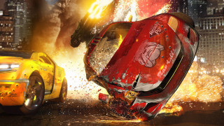Yellow car city night fire - a fire and smoke background free wallpaper