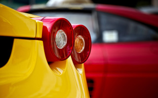 Yellow car red dog neoclassic - bernardo cavallino free wallpaper