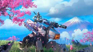 Futuristic robot flower field mountain - a futuristic robot free wallpaper