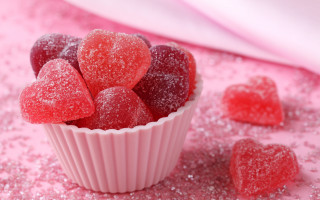 Sugared hearts pink background flakes - anne dunn free wallpaper