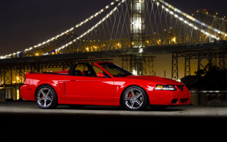 Red sports car bridge night 4 - redshift free wallpaper