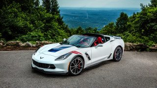 White sports car mountains forest - a view of the mountains free wallpaper
