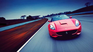 Red sports car night motion - night time free wallpaper for desktop