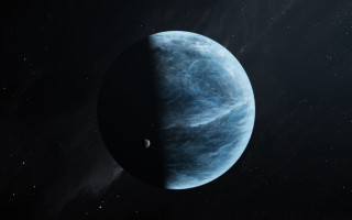 Blue planet stars space aurora 2 - a dark sky background free wallpaper