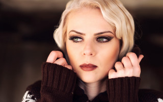 Blonde green eyed woman artdeco - green eye free wallpaper