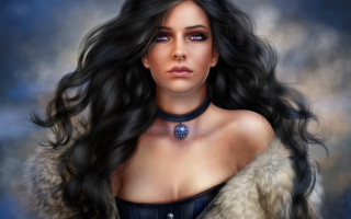Gothic fantasy fur coat winter - epic fantasy character art free wallpaper