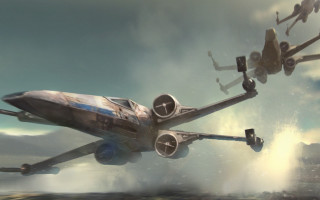 Star wars fighter jet aircraft - matte painting concept art free wallpaper