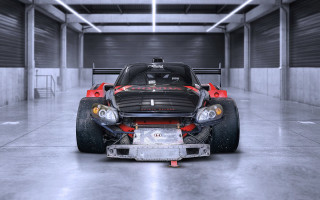 Car bumper garage red brake - the front of it free wallpaper