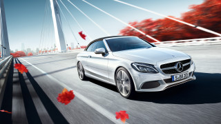 White mercedes benz coupe autumn - an gyeon free wallpaper for desktop