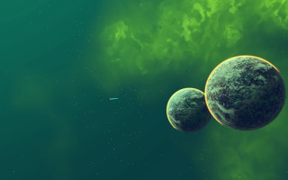 Two planets green space small - two planet free wallpaper