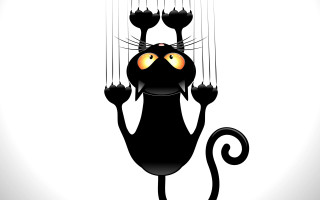 Black cat kinetic art yellow - a black cat free wallpaper