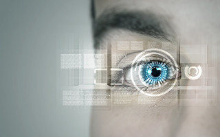 Futuristic eye blue iris cybernetics - cybernetic free wallpaper