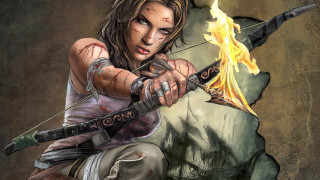 Woman sword fire blood rock - a woman holding free wallpaper