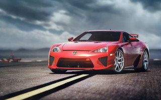 Red sports car cloudy sky 18 - andrew law free wallpaper