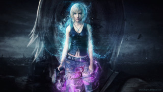 Bluehair blacktop purplelight gothic fantasy - blue hair free wallpaper