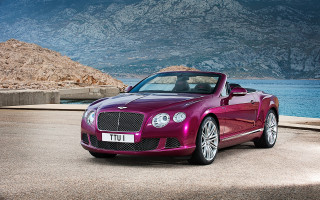 Purple convertible car road water - convertible free wallpaper