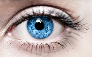 Blue eye white ring black - a black circle free wallpaper