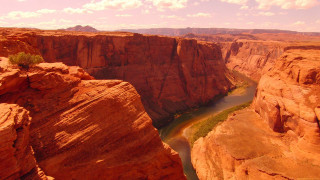 Desert canyon river matte painting - christo free wallpaper