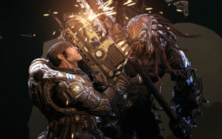 Man suit alien armor weapon - classical realism free wallpaper