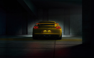 Yellow sports car dark garage 5 - a yellow sports car free wallpaper