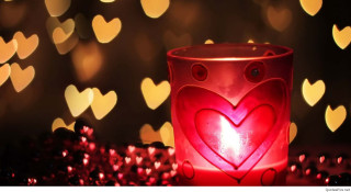 Red candle heart table hearts - a heart free wallpaper