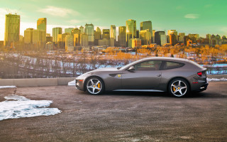 Car city sunset building cloud - a parking lot free wallpaper