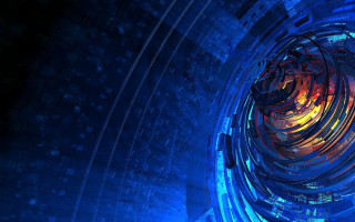 Large circular structure lights cybernetic - cybernetic free wallpaper