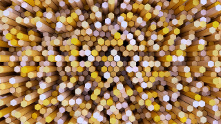 Yellow white circular pattern 3d - a black center free wallpaper