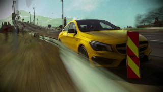 Yellow car road barrier sign - sign free wallpaper