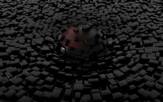 Red circle black squares various - octane renderer free wallpaper