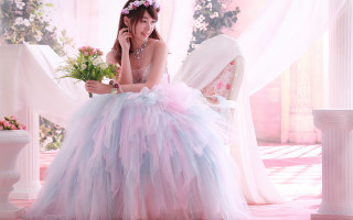 Bride flower dress rococo impressionist - impressionist free wallpaper