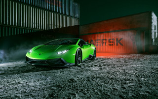 Green sports car smoke hood - andrew law free wallpaper