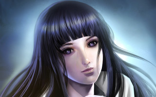 Ayako rokkaku gothic anime portrait - long black hair free wallpaper for desktop