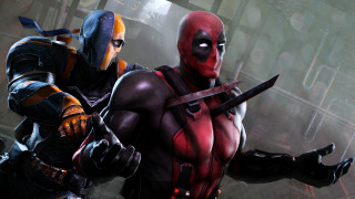 Two deadpools city street armor - unreal engine 5 free wallpaper