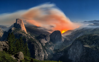 Mountain range cloud sunset nature - naturalism free wallpaper