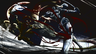 Man motorcycle blood tires helmet - a painting of a man riding free wallpaper