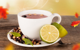 Tea lime nuts saucer spoon - a cup of tea free wallpaper
