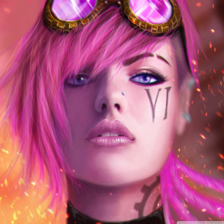 Woman pink hair goggles name - free cyberpunk wallpaper