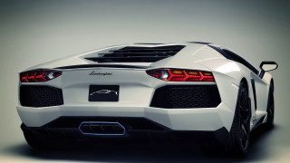 White sports car red tail 2 - the back of the car free wallpaper