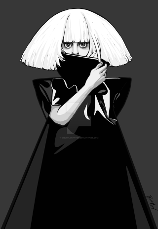 Woman black dress white hair - pop art free wallpaper