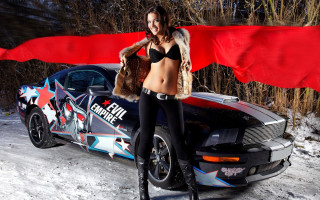 Eve rider bikini snow car - a woman in a bikini free wallpaper