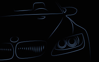 Car blue outline hood light - a car free wallpaper